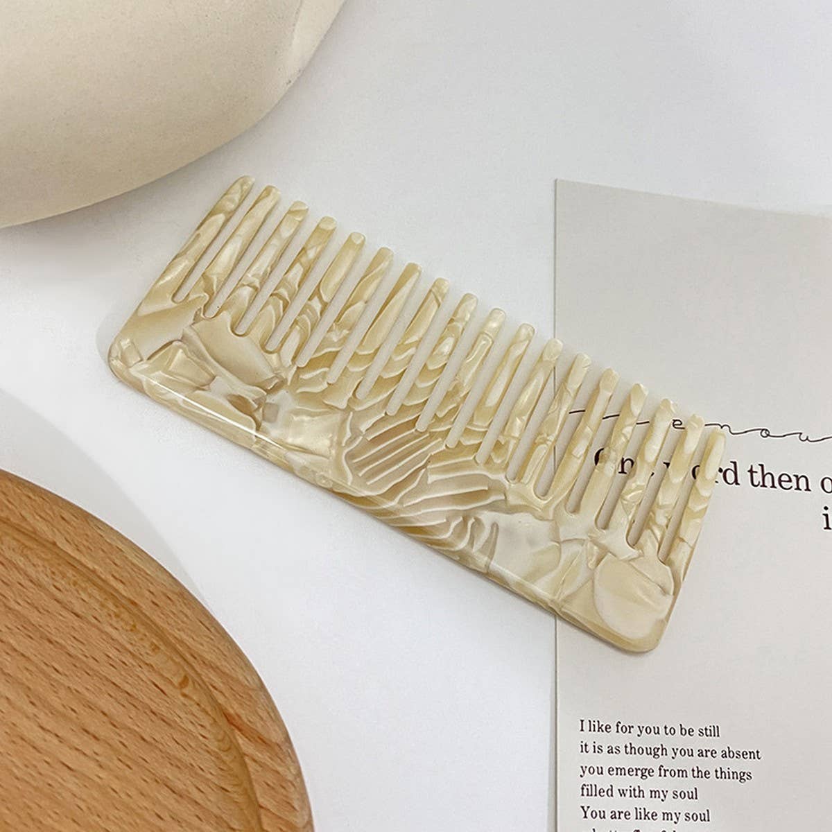 Retro Acetate Hair Comb Floral Colorful Design_CWMM6401