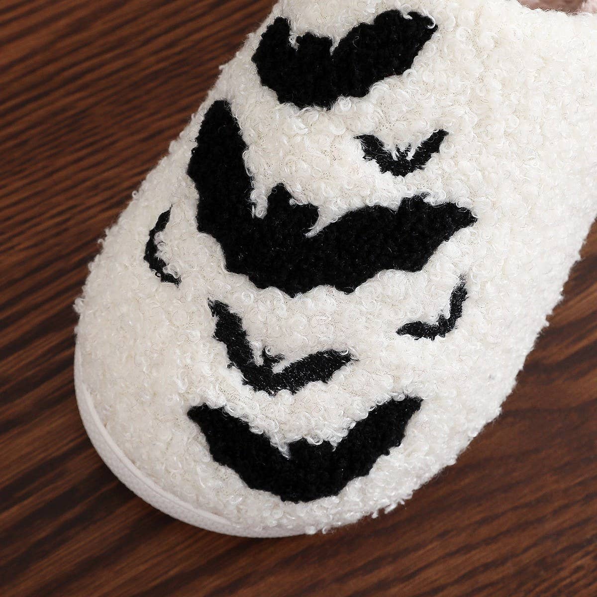 HALLOWEEN BAT EMBROIDERED COTTON SLIPPERS