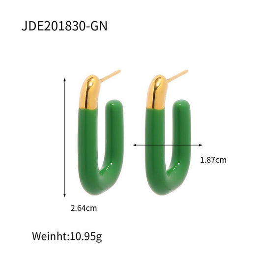 MACARON COLOR U-SHAPED VERSATILE EARRINGS