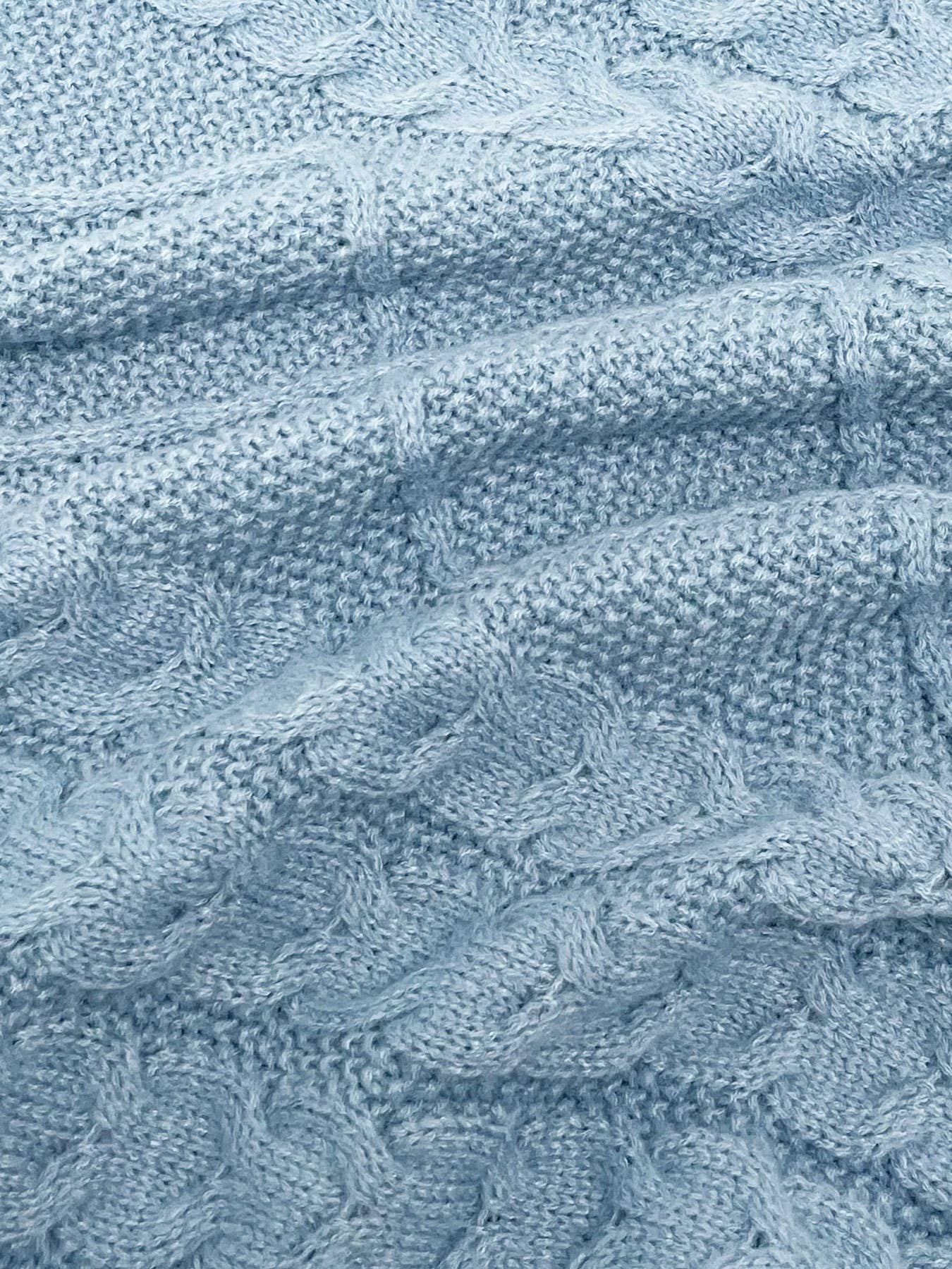 Solid-color diamond-check loose knitted cardigan