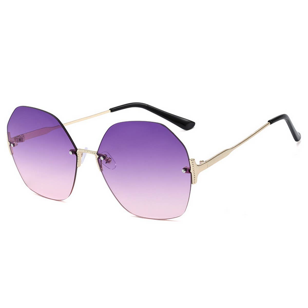 Frameless Geometric T-Bar Sunglasses for Women