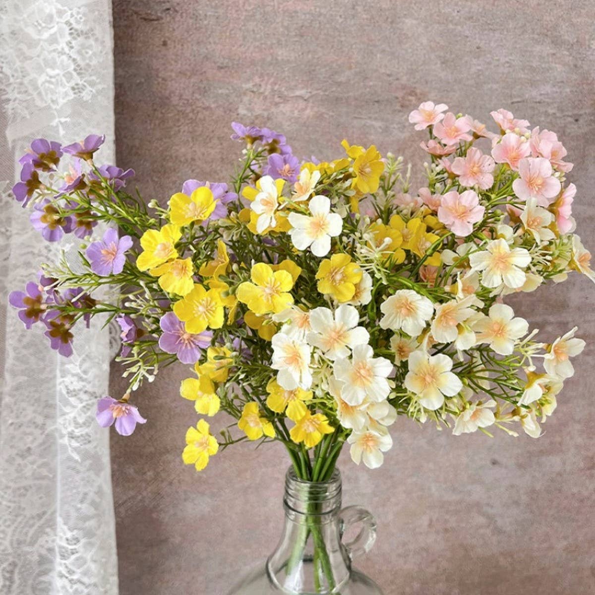 Colorful Gypsophila Spray with 6 Branches Faux