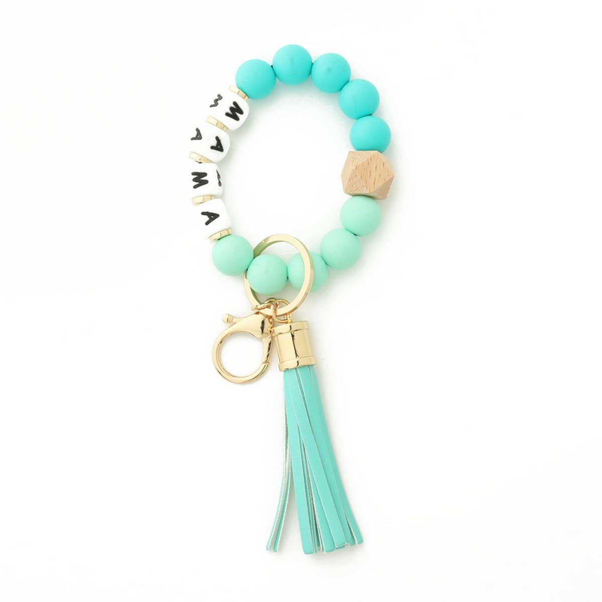 Silicone Bead Bracelet Keychain for Women