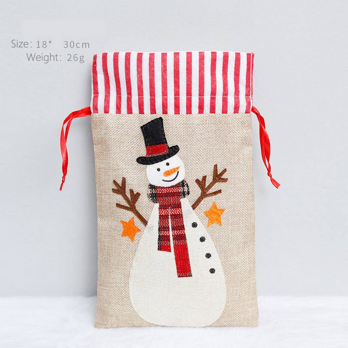 Burlap Embroidered Kids Christmas Gift Bag_CWAJE05393