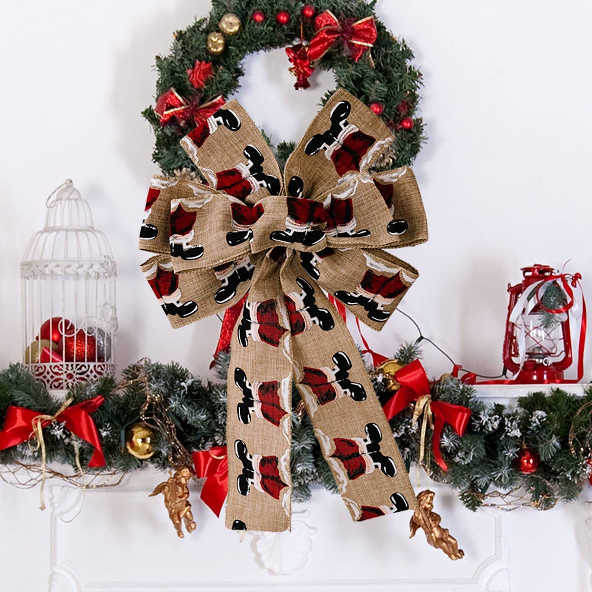 CWMM10252_ST. PATRICK DAY CHRISTMAS RIBBON BOW ORNAMENTS