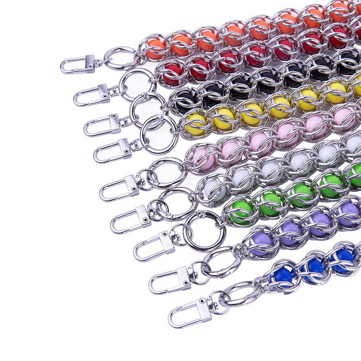 15.75in Metal Bead Acrylic Bead Handbag Strap_CWMM5117