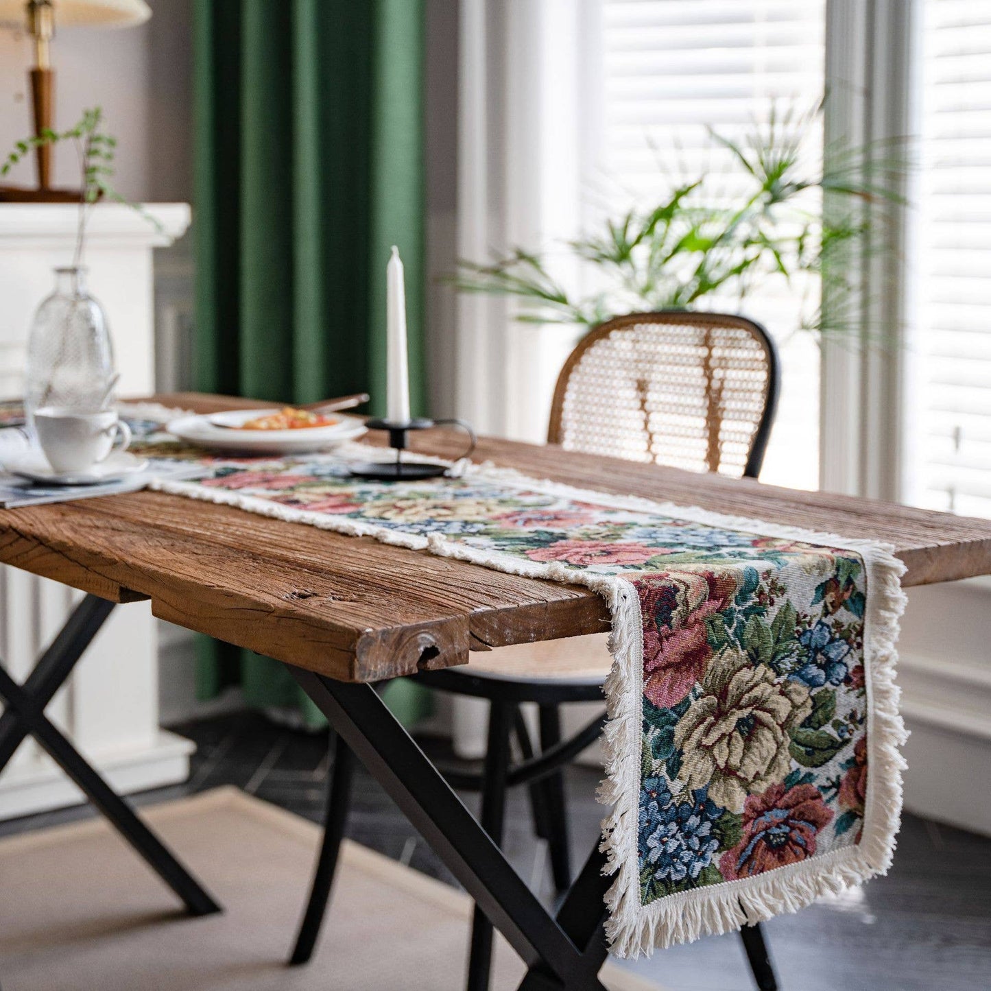 TASSEL DETAILED MULTI PATTERN TABLE RUNNER