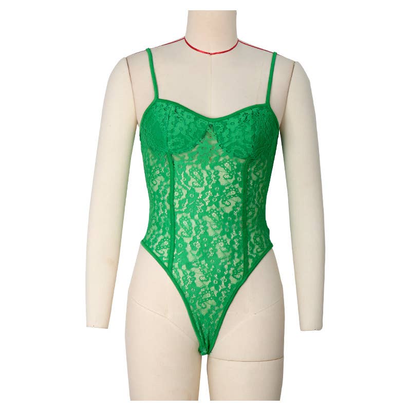 STRAP LACE PATCHWORK JUMPSUIT