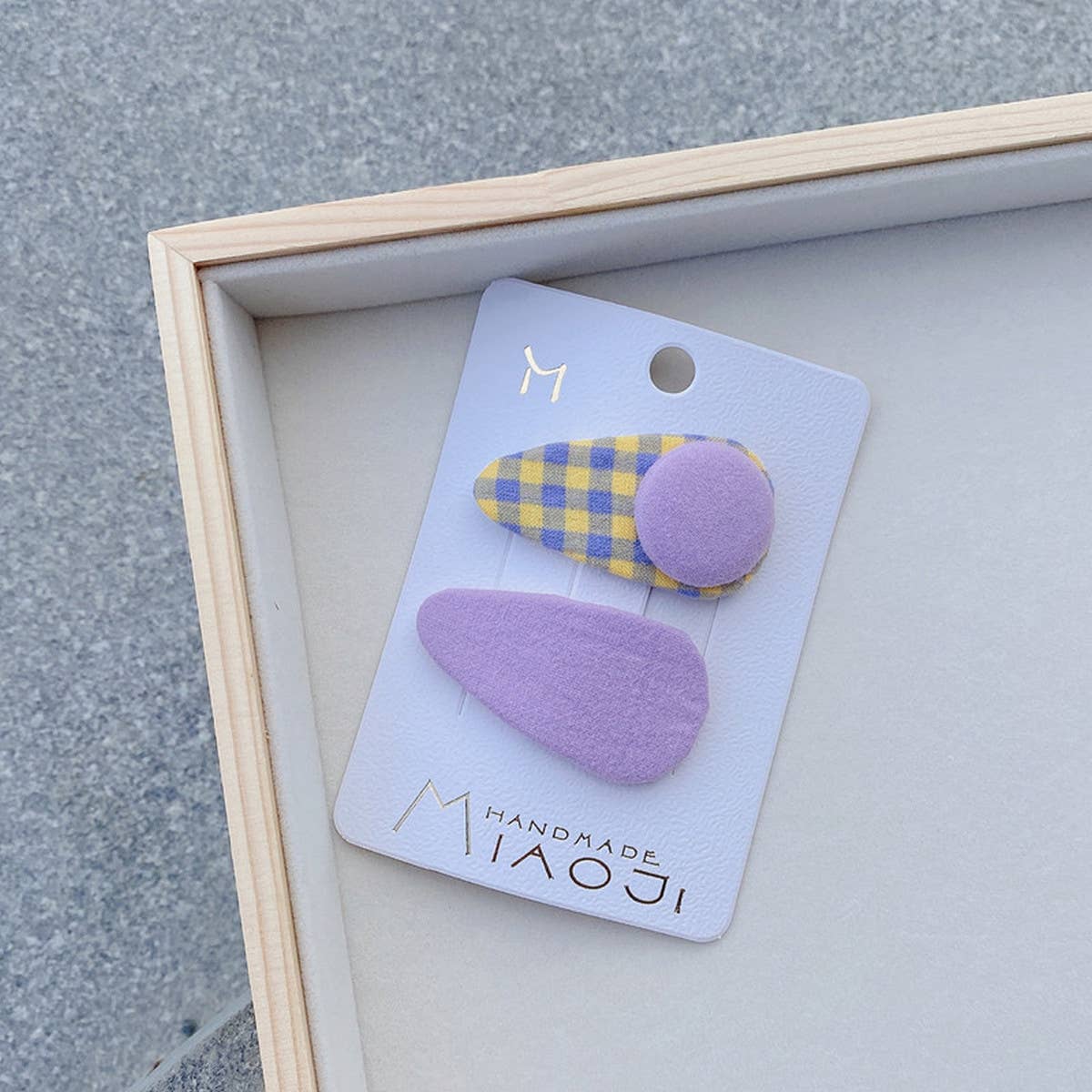 CHILDREN'S CUTE BUTTON PLAID HAIRPIN