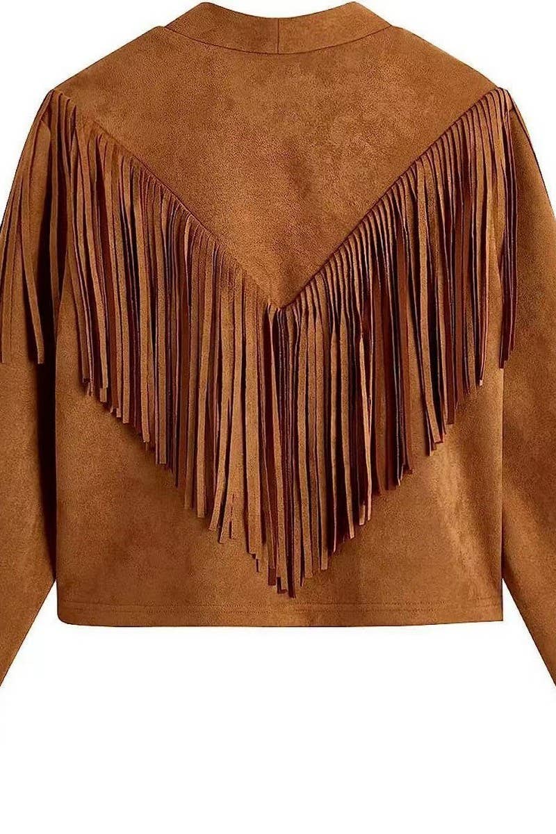 CWOCAL2296_NEW AUTUMN TASSEL LAPEL SHORT SLIM COAT