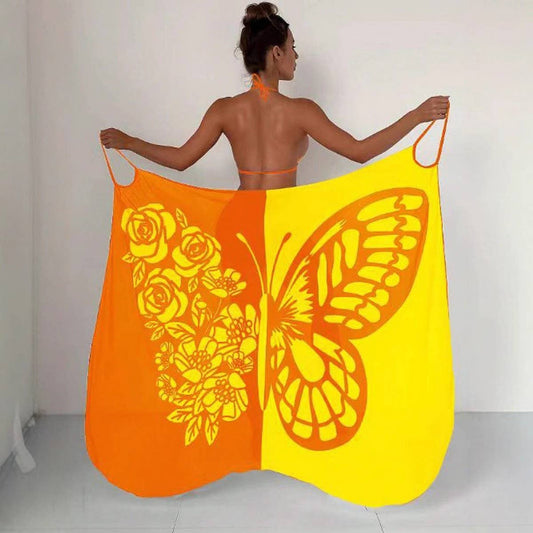 Multi-Way Beach Dress, Color-Block Print Cover-Up