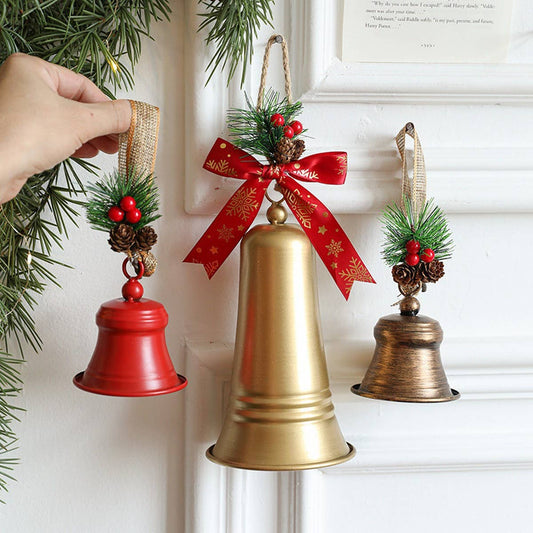 Metal Iron Christmas Bell Hanging Door Wall Decor
