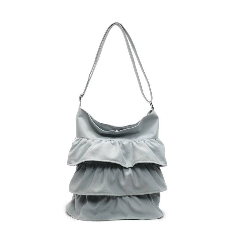 Lotus leaf pleats large-capacity crossbody bag