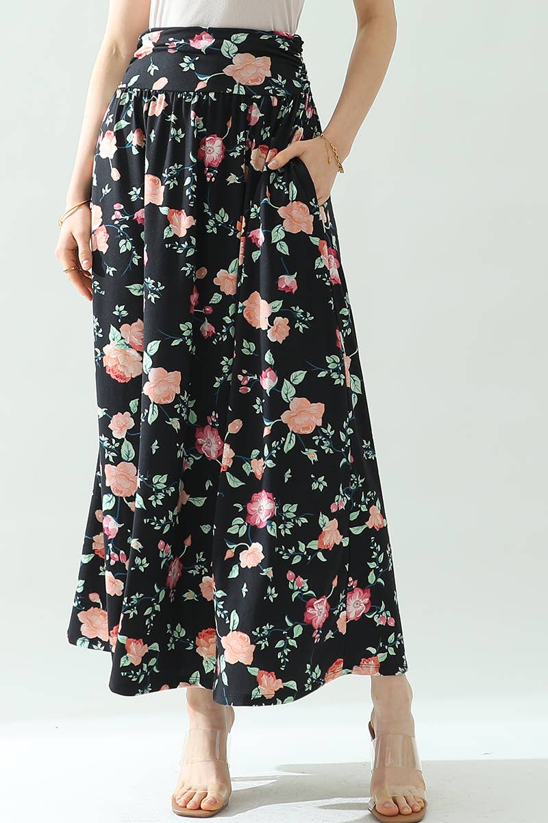CWBLS116-P_CASUAL LONG LENGTH MAXI STYLE WAIST LIGHT SKIRT
