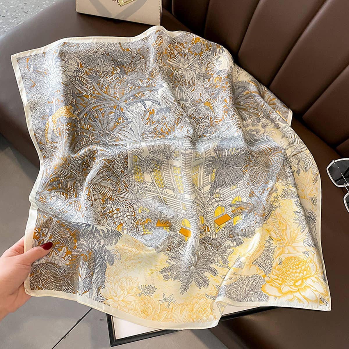 Silk Scarf ? Summer Square Shawl & Headband