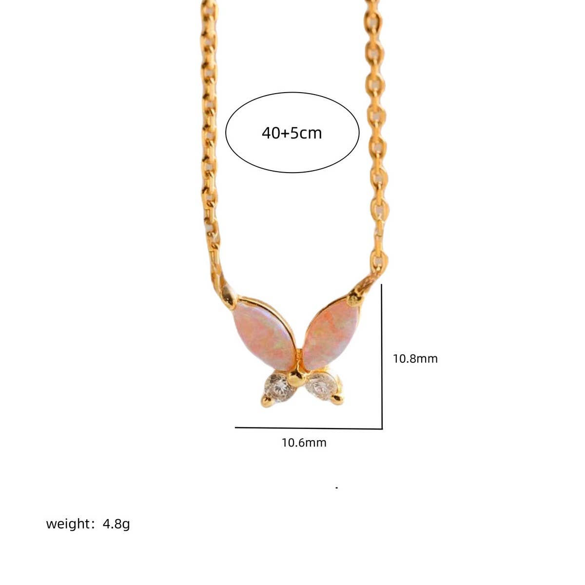 CUTE GIRL BUTTERFLY TITANIUM STEEL NECKLACE