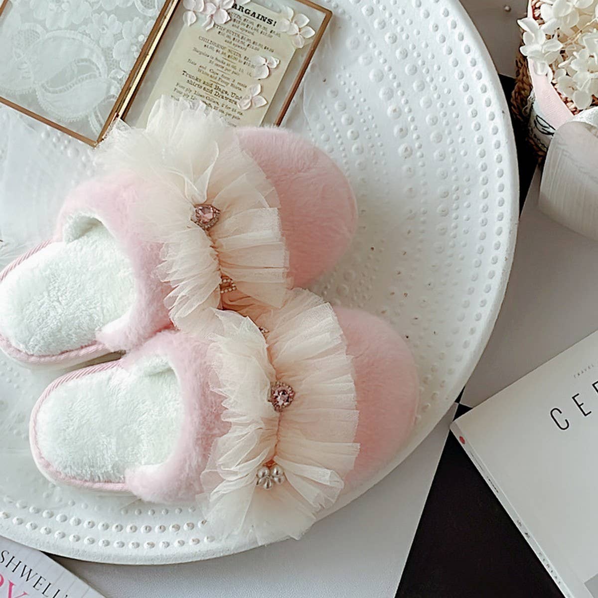 CUTE PRINCESS HOME COTTON SLIPPERS FOR WOMEN