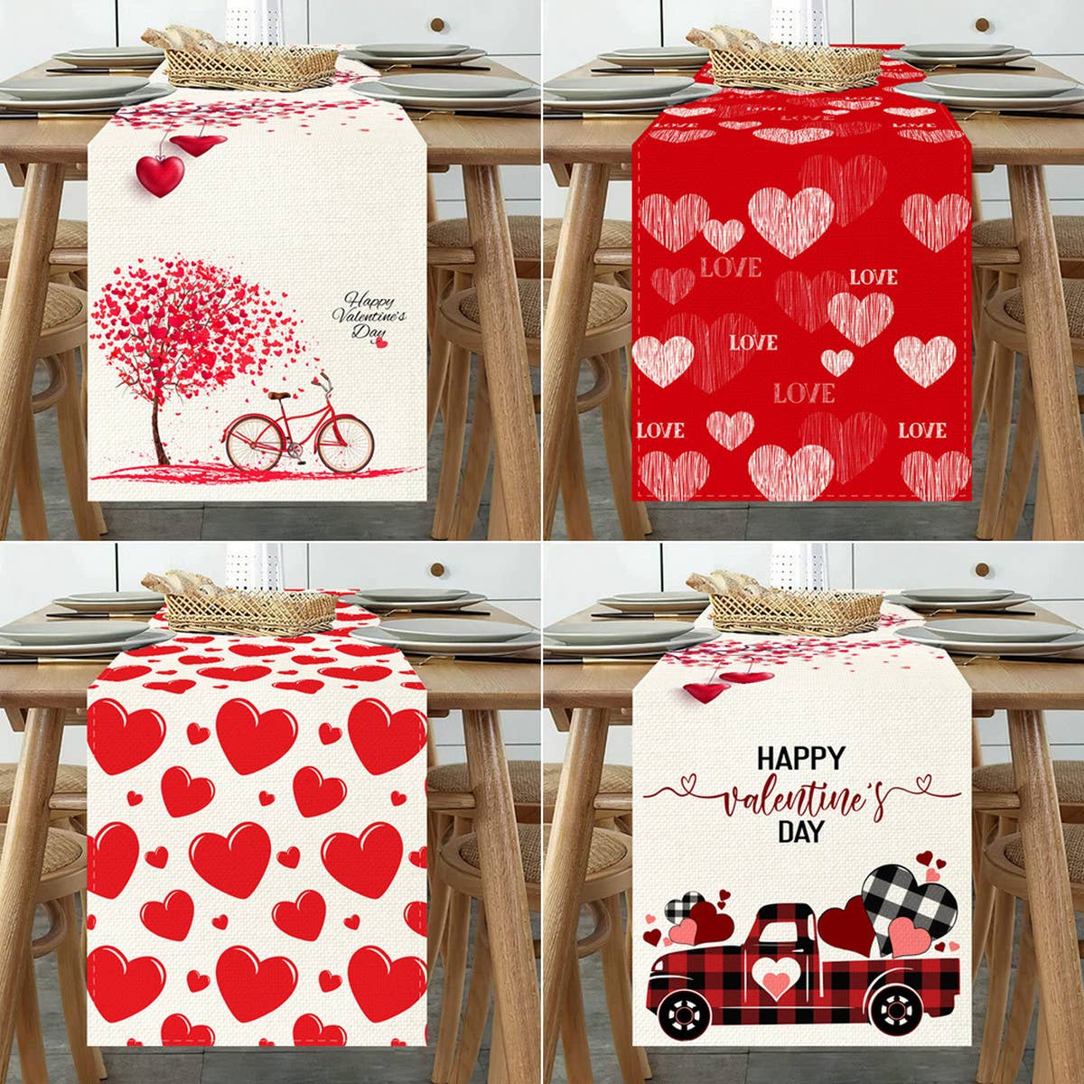VALENTINE'S DAY DIGITAL PRINTED TABLE FLAG
