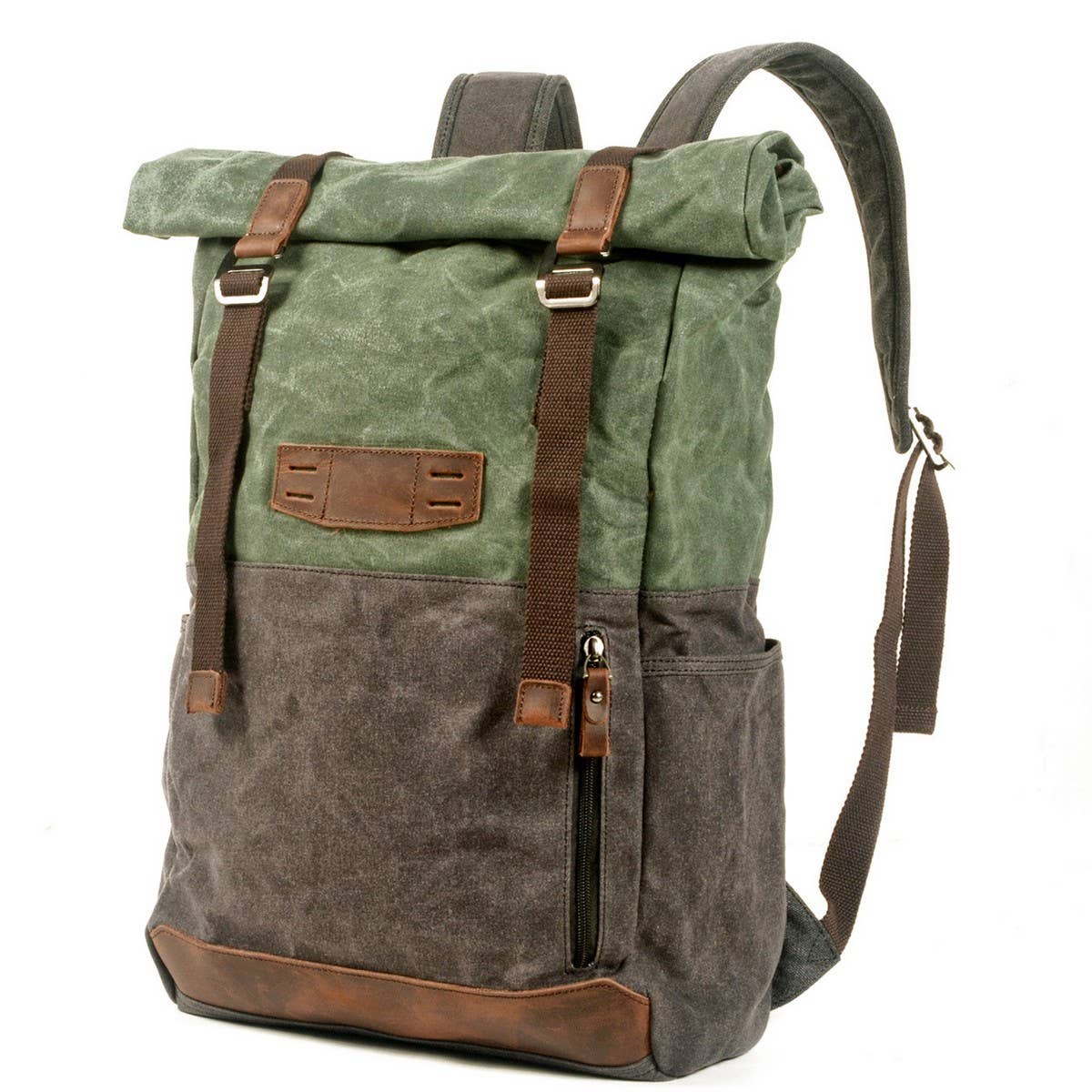Vintage Waxed Canvas Hiking Backpack_CWAB5525
