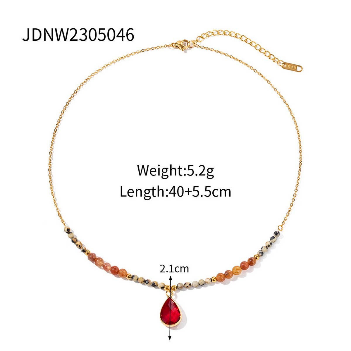 RED PENDANT ELEGANT AND LUXURIOUS CLAVICLE CHAIN_CWAJE1424