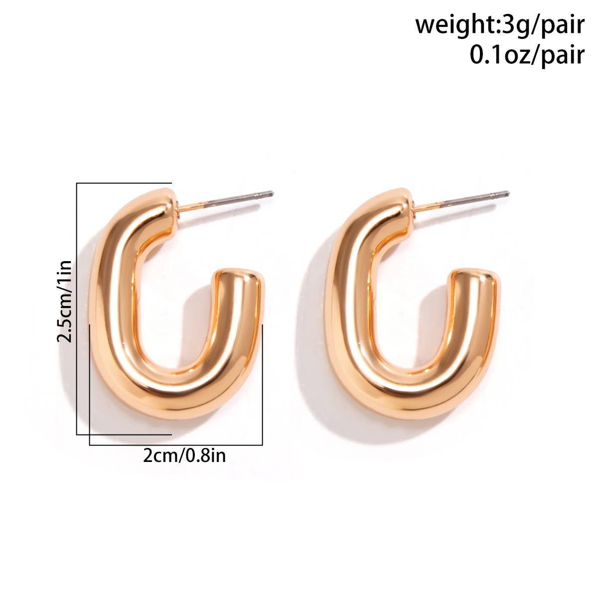 METAL WIND CIRCULAR RING THICK CHAIN EARRINGS