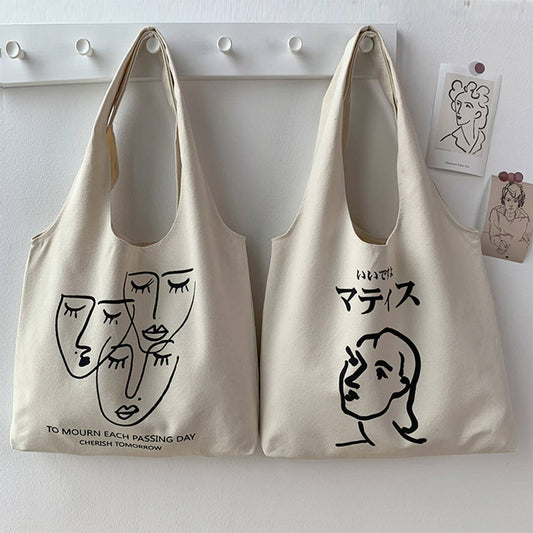 ONE-SHOULDER LARGE-CAPACITY PRINTED CANVAS BAG_CWAB2192