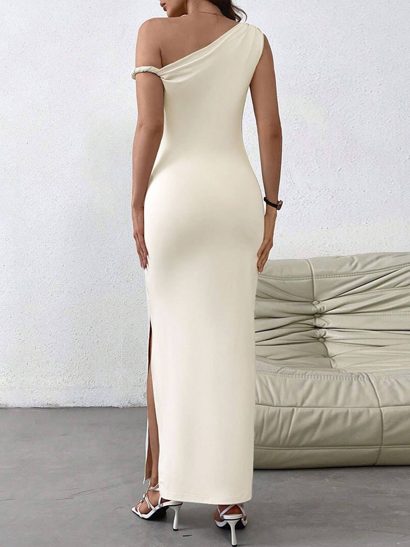 Women Sexy Off-Shoulder One-Shoulder Maxi Dress