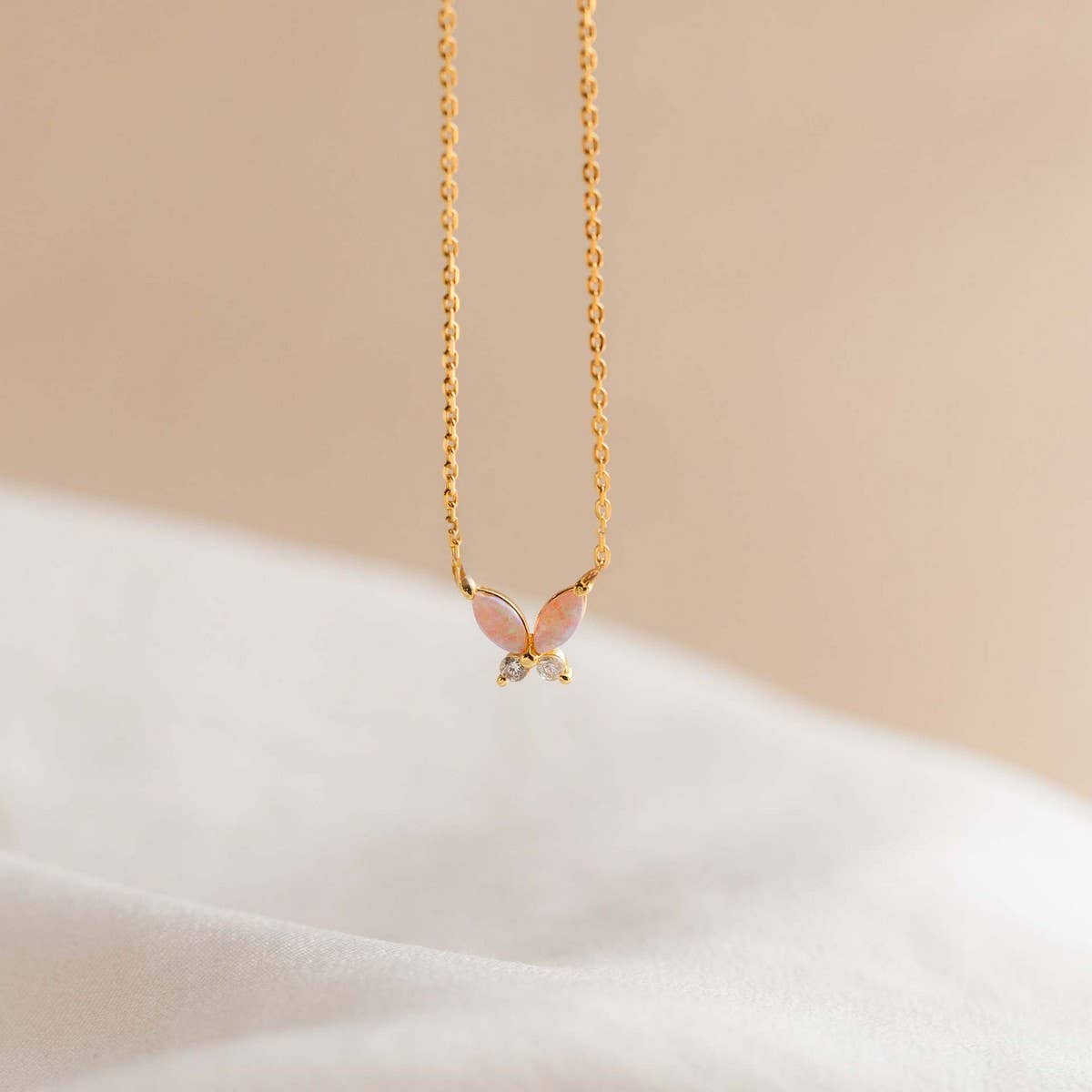 CUTE GIRL BUTTERFLY TITANIUM STEEL NECKLACE