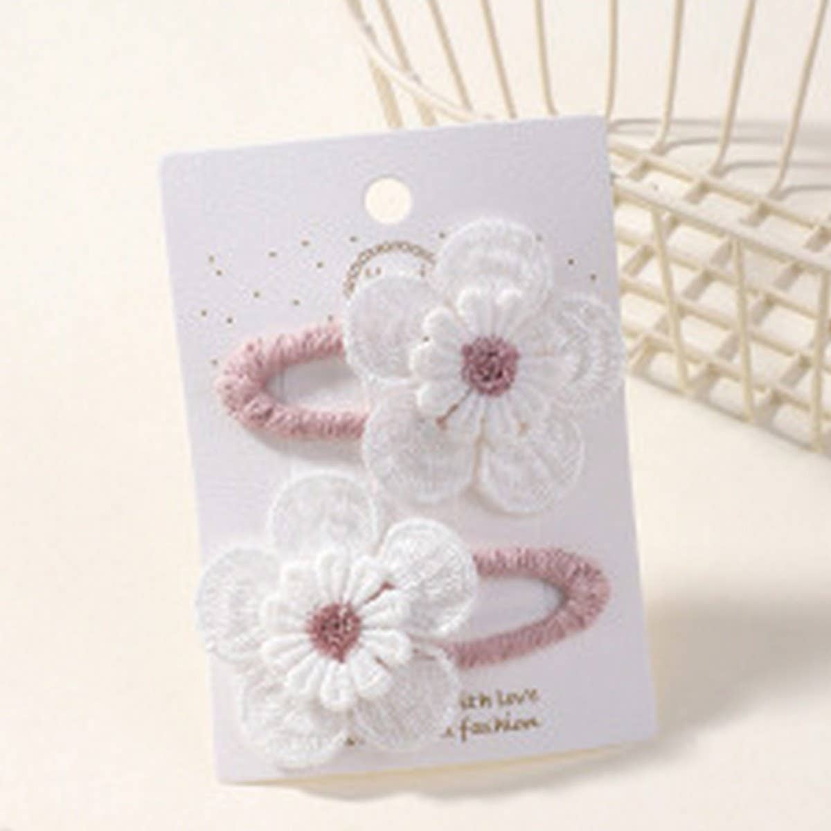 Fresh Daisy Hair Clip Set ? Handmade Fabric Clips