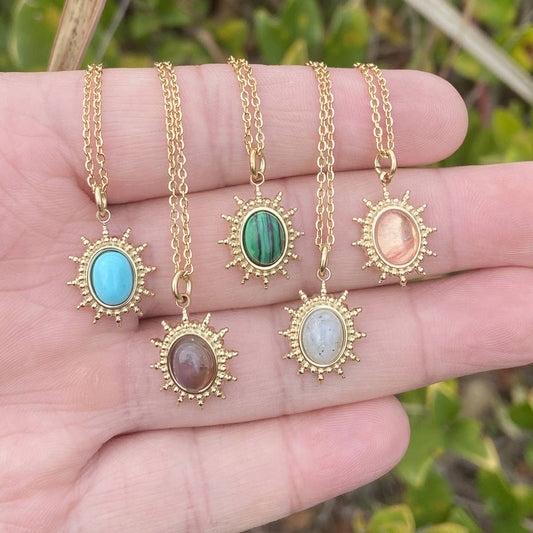 NATURAL STONE PENDANT NECKLACE