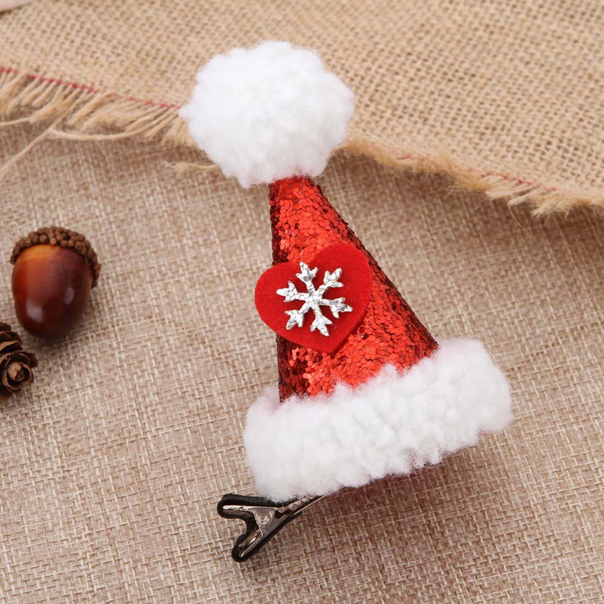LAMBSWOOL CHRISTMAS HAT HAIRPIN HAIR BUCKLE_CWAHA3420