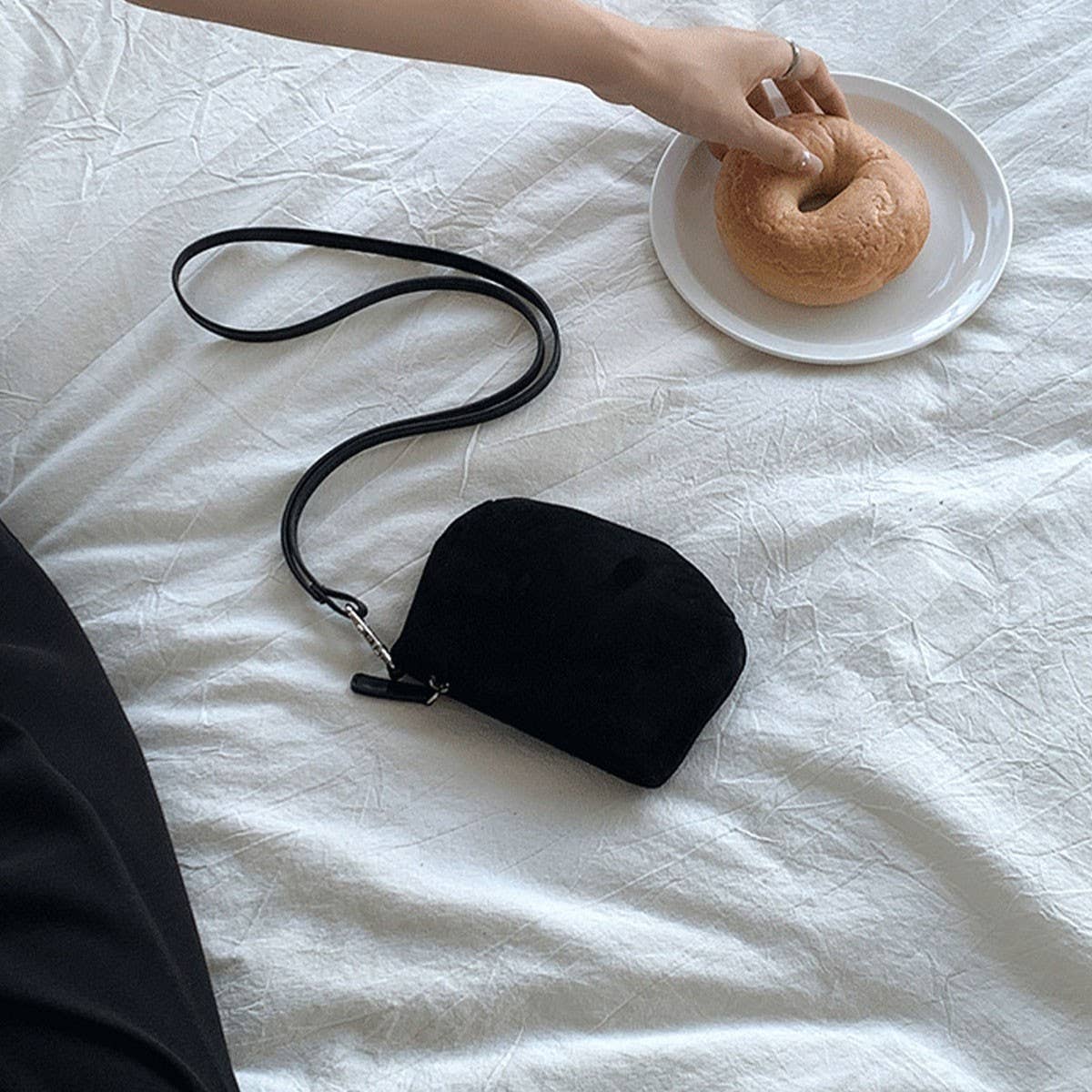 SUEDE FROSTED MINI BAG SHOULDER CROSSBODY BAG_CWAB4105