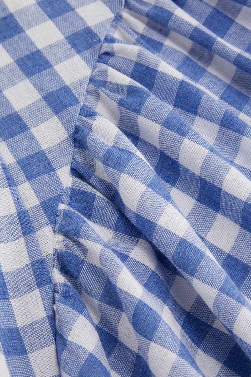 CWDSD8872_PLAID STRIPED TIE WAIST PLEATED SHORT DRESS