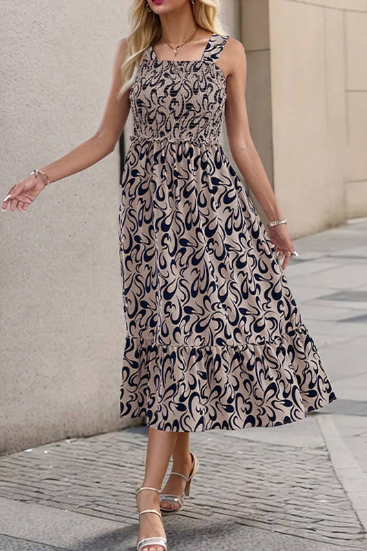 CWDHL0659_SUMMER GEOMETRIC PRINT SLING DRESS