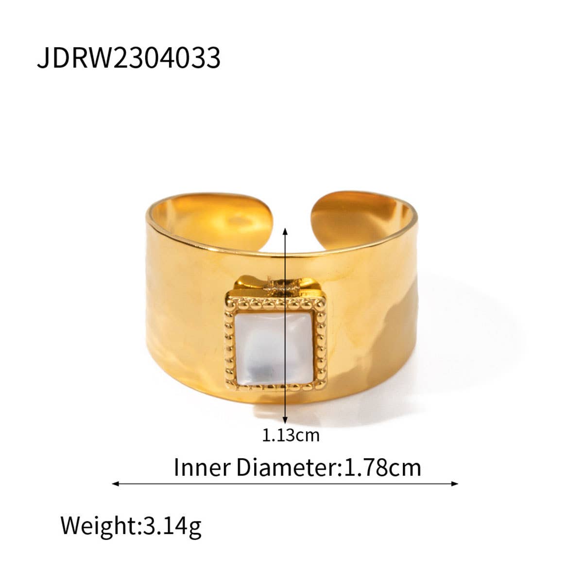 STAINLESS STEEL SNAKE NATURAL STONE RINGS_CWAJE0628