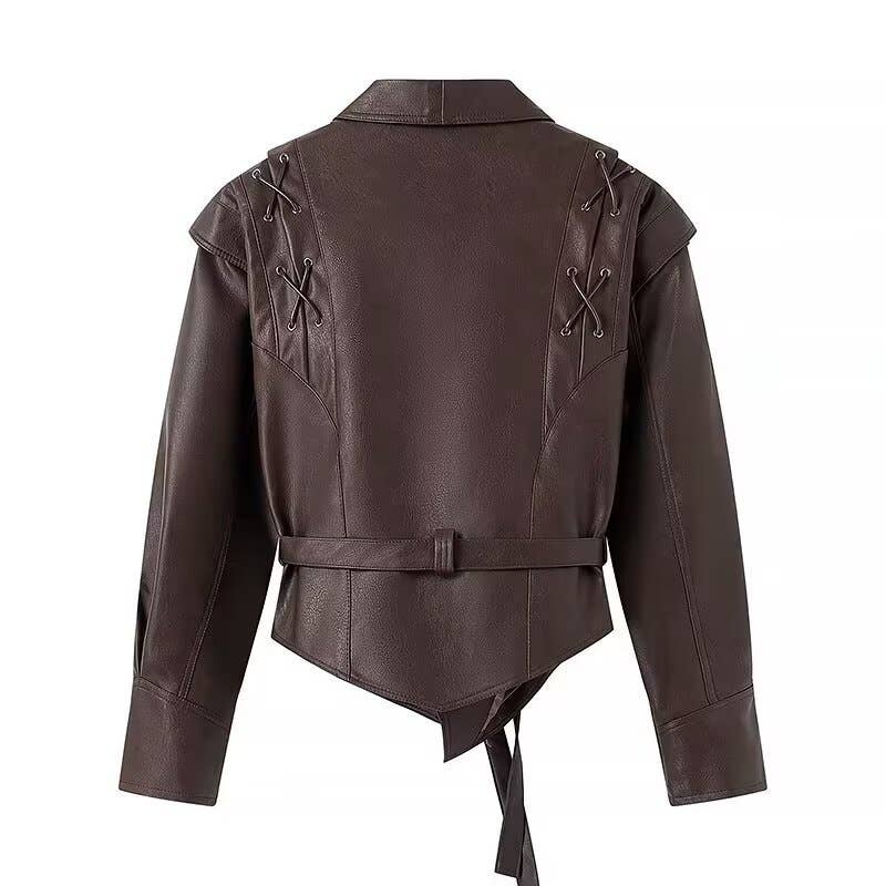 STREET FASHION DESIGN RETRO LEATHER JACKET