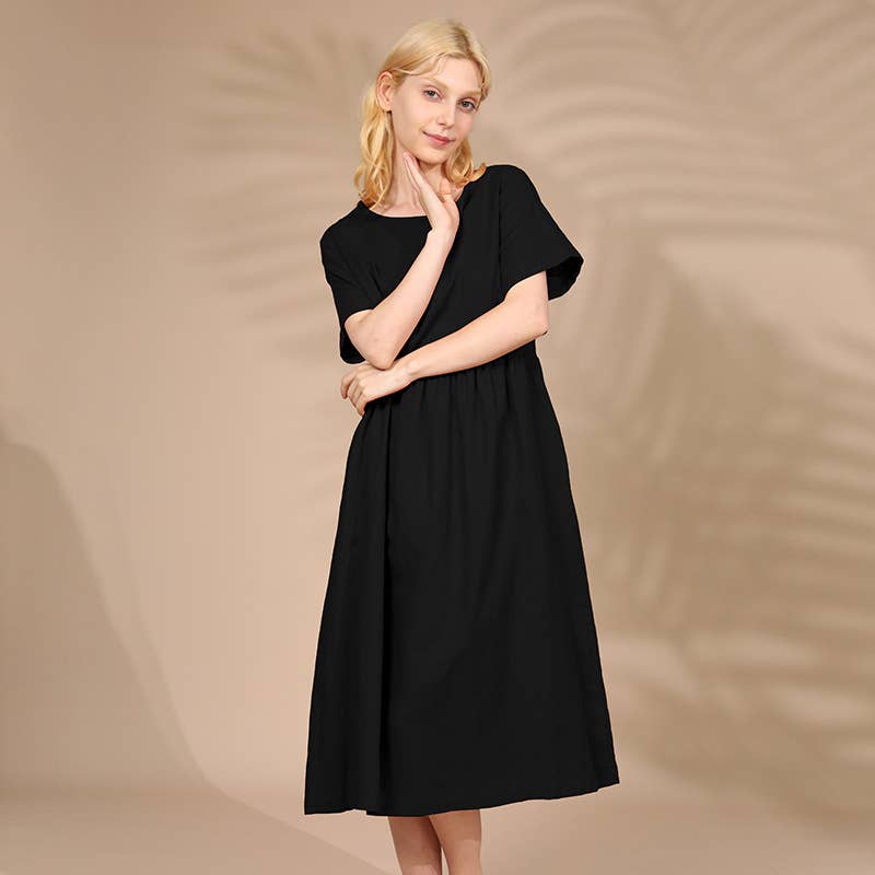 ARTSY COTTON AND LINEN DRESS