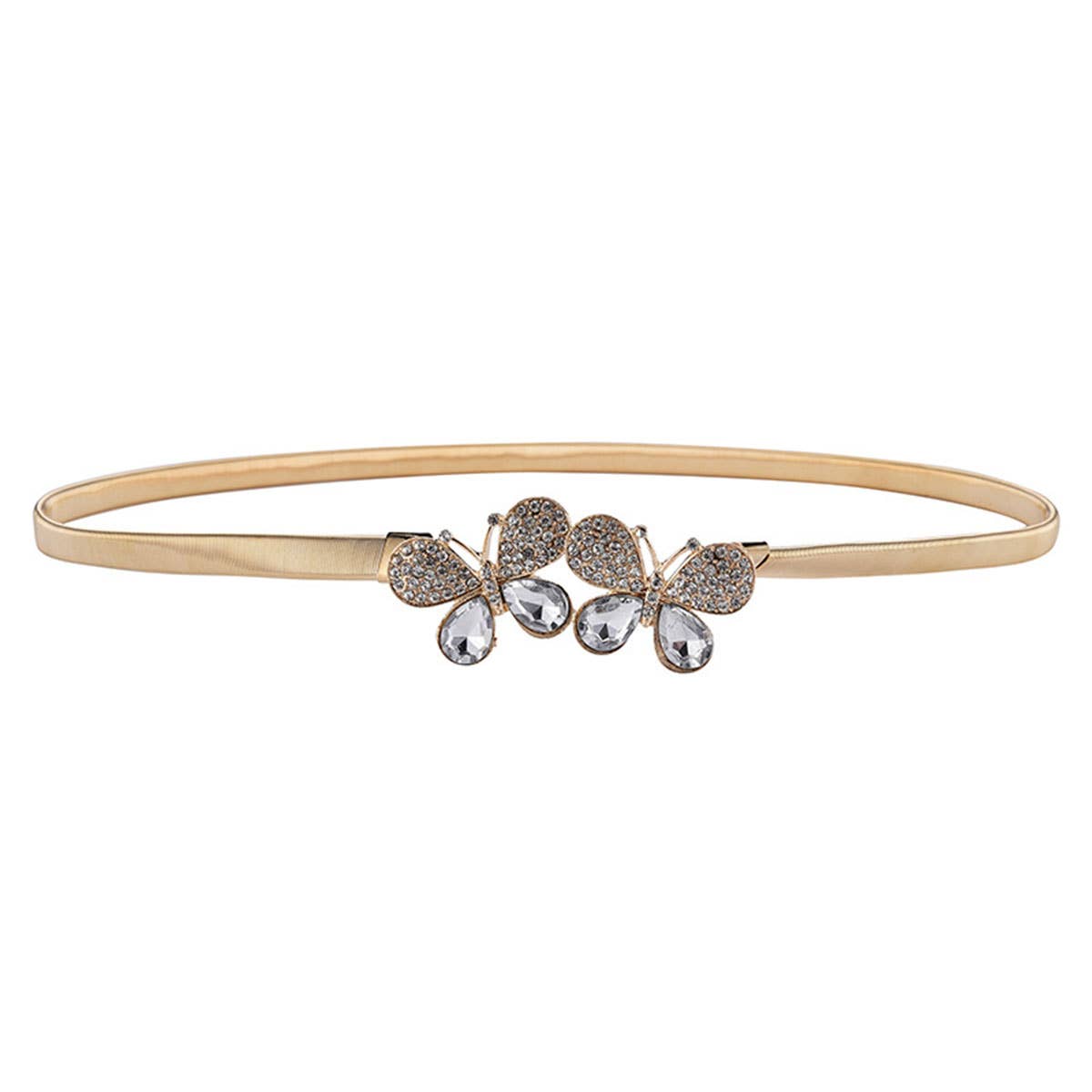 Elastic metal waist chain with buckle decoration