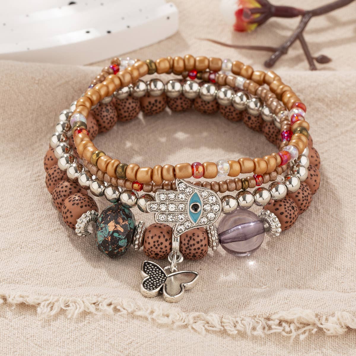 CHAIN ETHNIC STYLE MULTI-LAYER RICE BEAD BRACELET_CWAHA2477