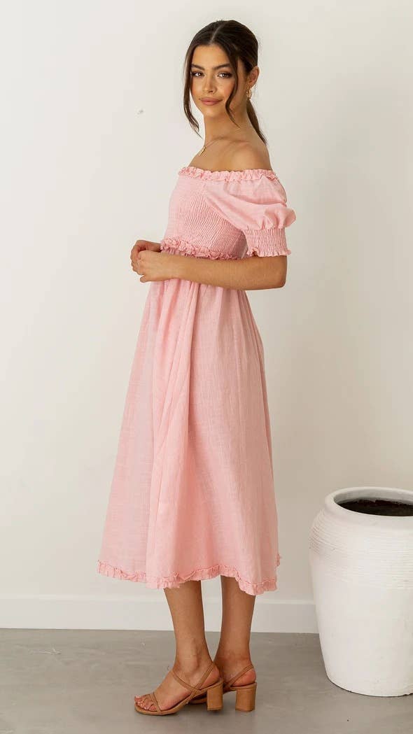 LACE LITTLE FRESH SWEET SOLID COLOR DRESS