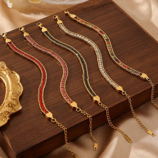 COLORFUL DIAMOND SNAKE BRACELET