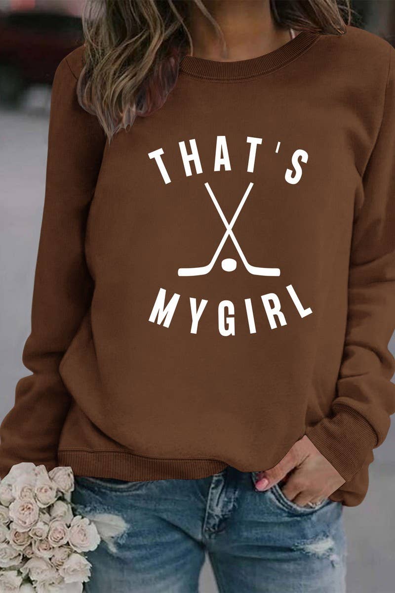 WOMEN HOCKEY GAME DAY PRINTING LONG SLEEVE TOP_CWTSTL0454