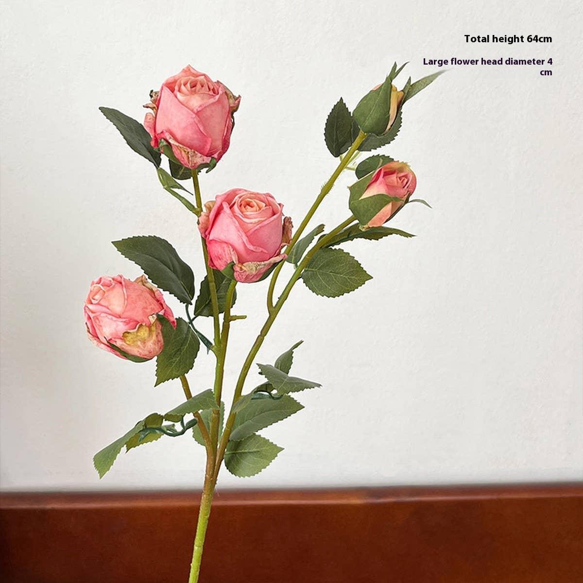 Vintage 5-Head Angora Rose with Burnt Edges