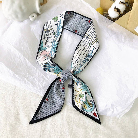 Mystic Tarot Pattern Long Ribbon Neck Hair Tie