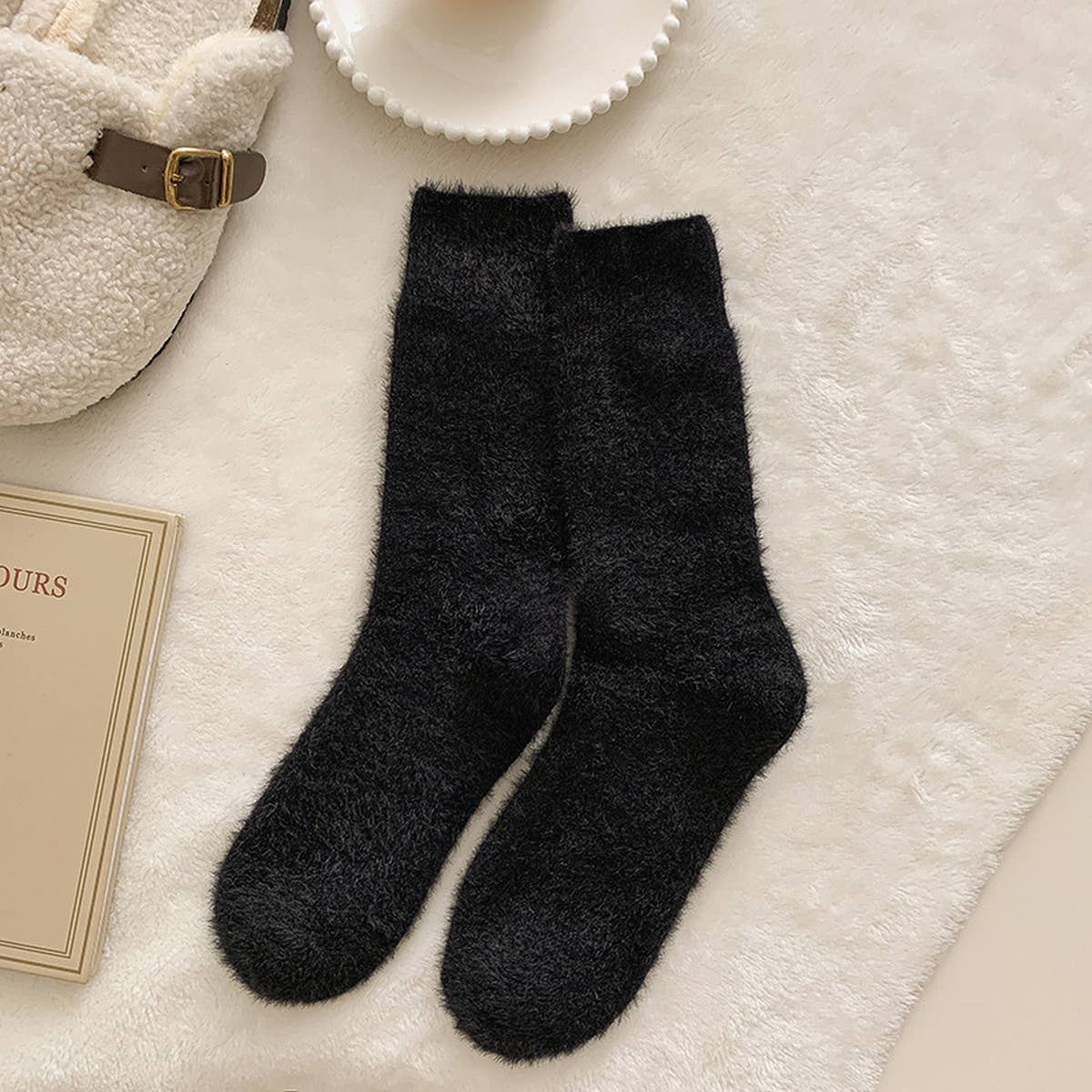 SOLID COLOR WARM THICK FLEECE SOCKS_CWMS0963
