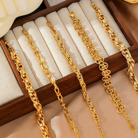 VACUUM PLATED 18K GOLD NON-FADING CHAIN BRACELET