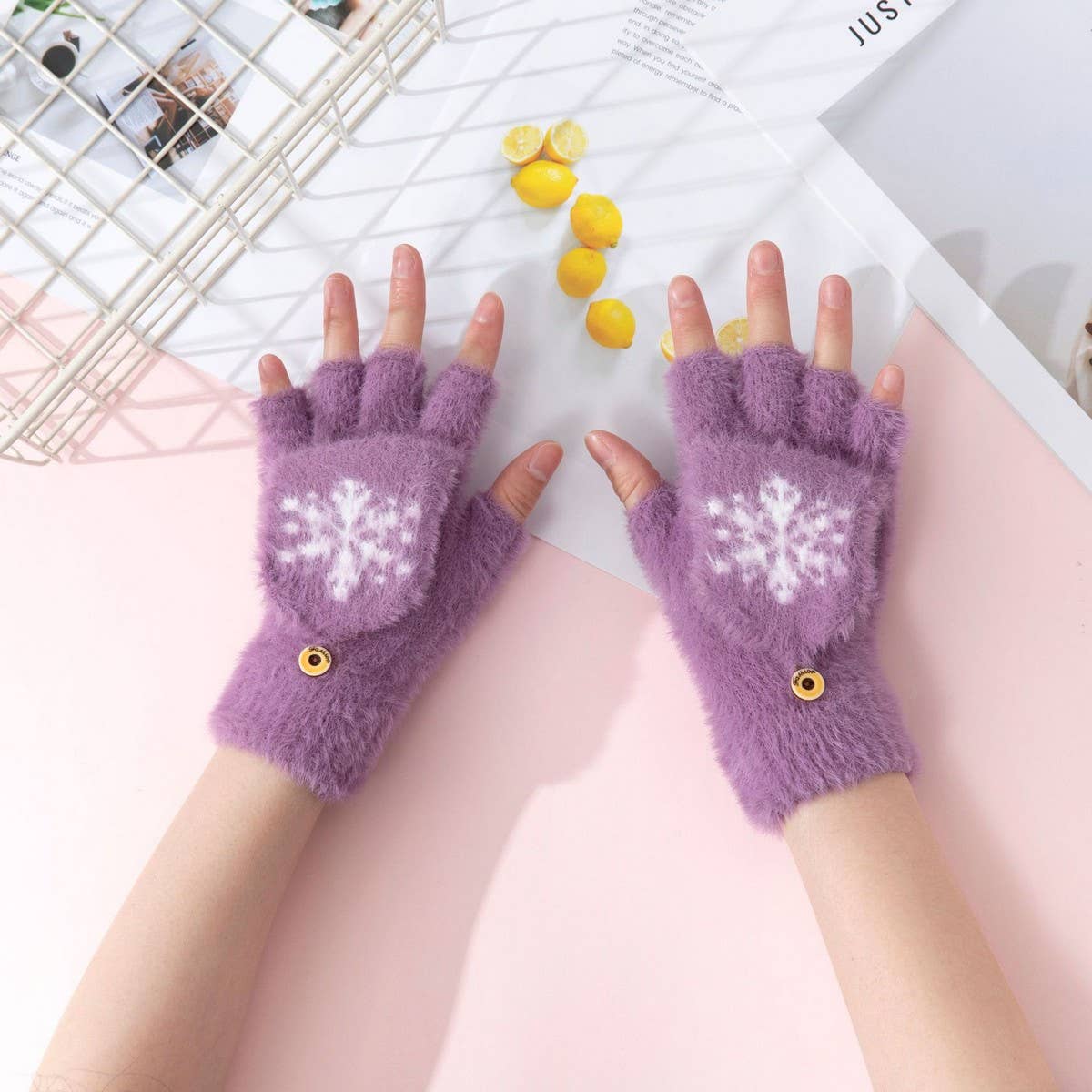 WINTER WARM HALF FINGER FLAP GLOVES_CWAG0163