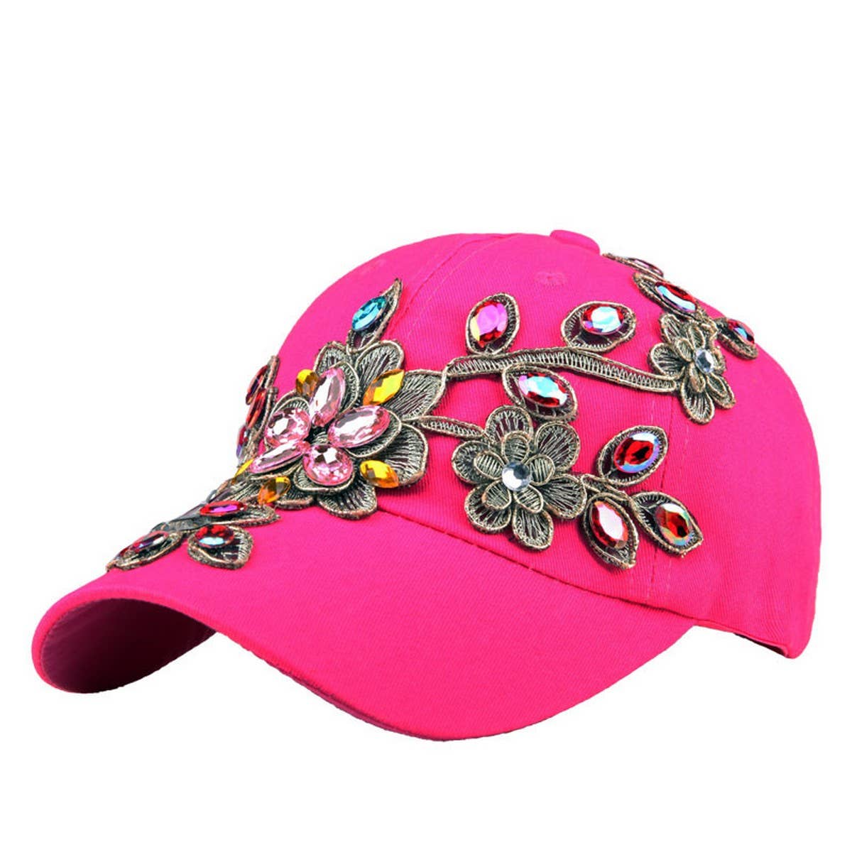 Women's Patch Baseball Cap Rhinestone Sun Hat_CWAH1000