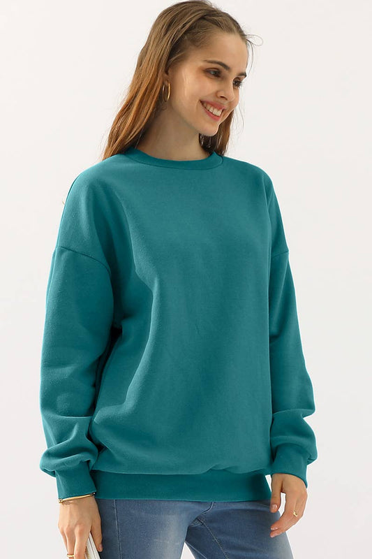 Cwttl1424_Round Neck Casual Long Sleeve Top