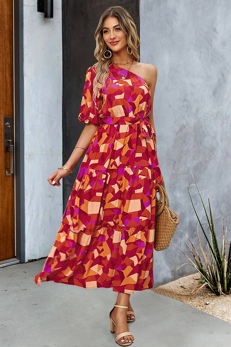 CWDMD4609_SUMMER ELEGANT ONE-SHOULDER MAXI DRESS